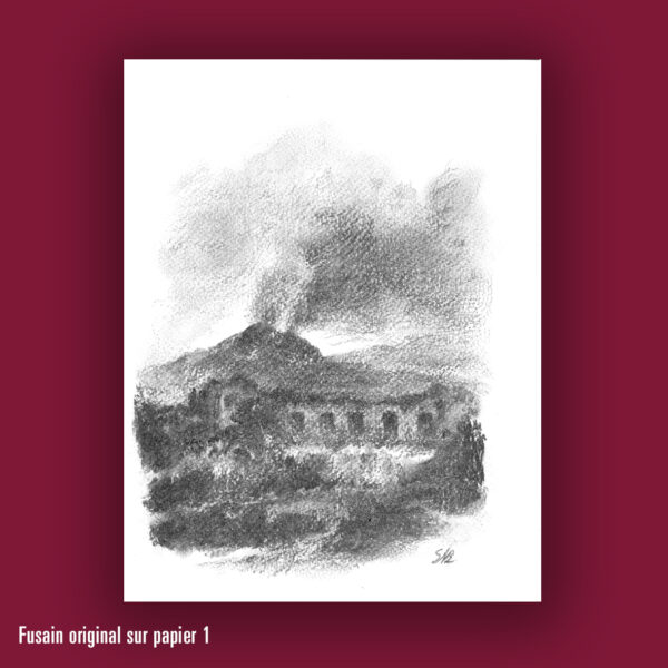 « Homère au royaume des morts a les yeux ouverts » avec fusain, Gérard Macé, Stanislas Bouvier – Image 2
